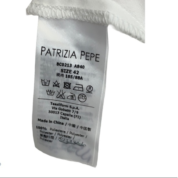 Patrizia Pepe White Cold Shoulder Blouse Sz 42 - Picture 7 of 8